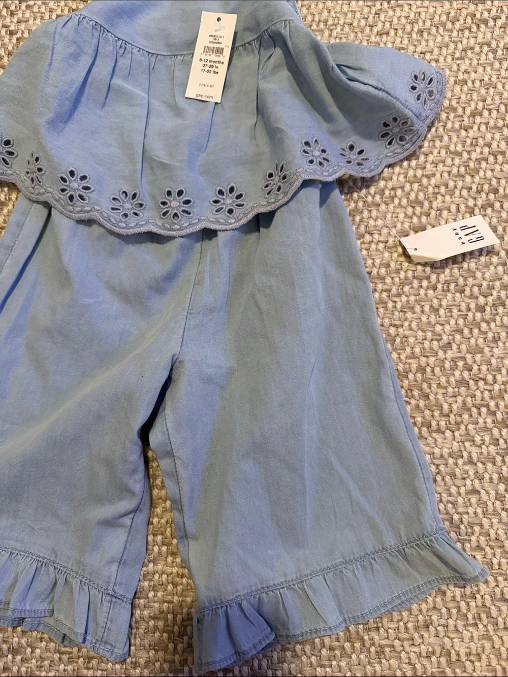 Baby gap 6-12m tank top denim color set